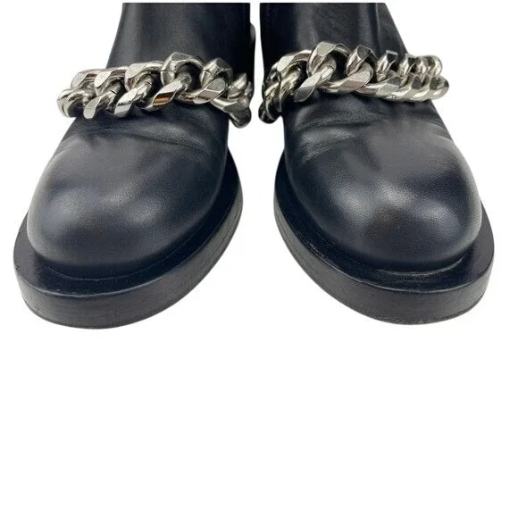 GIVENCHY Womens (6) Leather Chain Moto Combat Ankle Zip Boot Grunge Y2K Bag - Picture 5 of 12